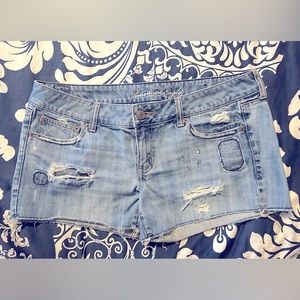 Distressed American Eagle Outfitters Jean Shorts Size 12